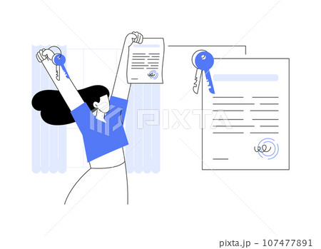Get ownership certificate abstract concept vector illustration. 107477891
