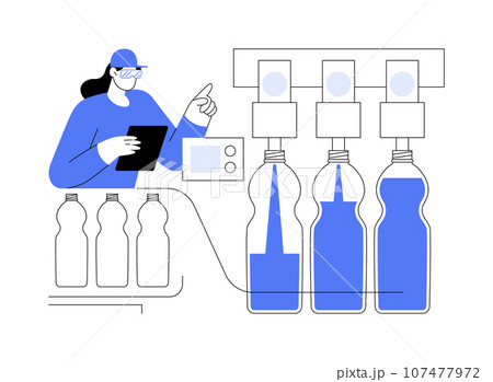 Soft drink filling machine abstract concept vector illustration. 107477972