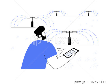 Smart sprinkler system abstract concept vector illustration. 107478148