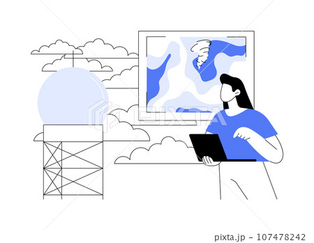 Tornado radar abstract concept vector illustration. Tornado radar abstract concept vector illustration. 107478242