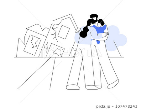 Damage from hurricane abstract concept vector illustration. 107478243