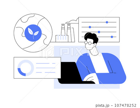 Ecosystem monitoring abstract concept vector illustration. 107478252