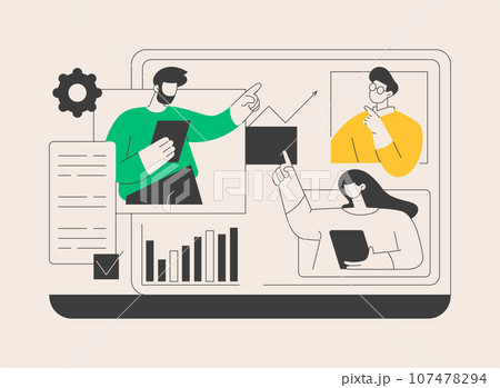 Online tech talks abstract concept vector illustration. 107478294