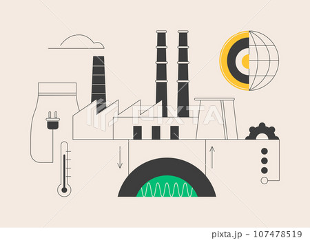 Geothermal energy abstract concept vector illustration. 107478519