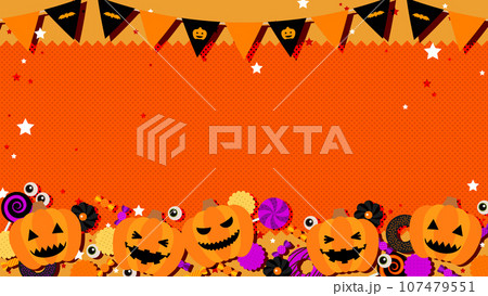 ハロウィンのイラスト背景、16:9サイズ 107479551