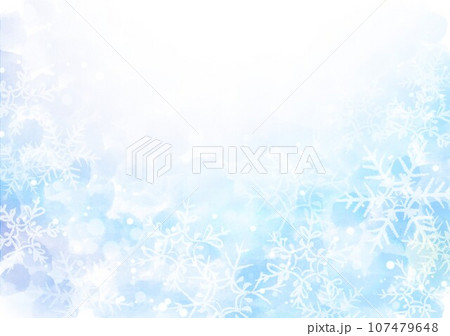 手描き雪柄背景カラフル 107479648