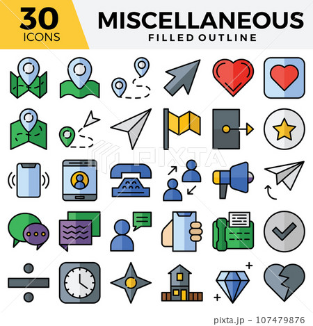 Miscellaneous filled outline icons set. The collections include for web design,app design, software design, presentations,marketing/communications,ui design and other. Miscellaneous filled outline icons set. The collections include for web design,app design, software design, presentations,marketing/communications,ui design and other. 107479876