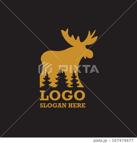 Vintage moose animal logo	 107479877
