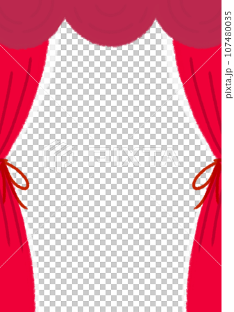 Cute window frame illustration material [A4] [Vertical] 107480035