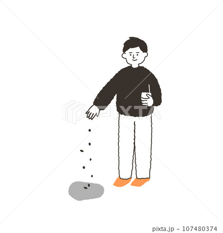 種をまく男性 種をまく男性 107480374
