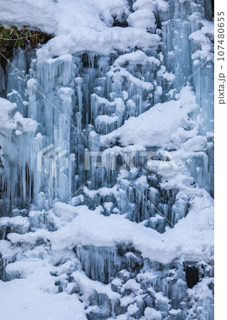 「青森県」冬の奥入瀬渓流 千筋の滝 「青森県」冬の奥入瀬渓流 千筋の滝 107480655
