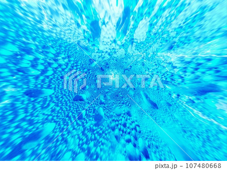 青い水滴が飛び散る抽象的な背景 107480668