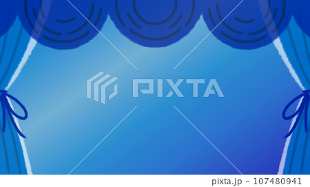 暗い夜の窓フレームイラスト素材【16:9】【横】 107480941