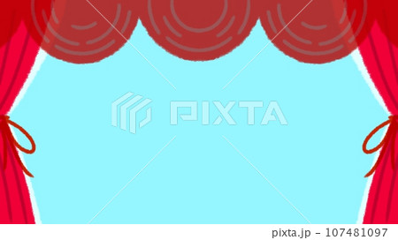 かわいい窓フレームイラスト素材【16:9】【横】 かわいい窓フレームイラスト素材【16:9】【横】 107481097