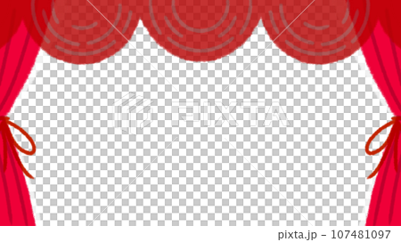 かわいい窓フレームイラスト素材【16:9】【横】 かわいい窓フレームイラスト素材【16:9】【横】 107481097