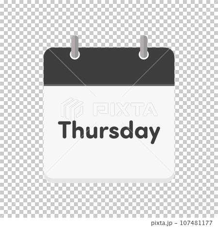 Thursday letter and calendar icon - Simple Thursday image material - English Thursday letter and calendar icon - Simple Thursday image material - English 107481177