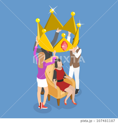 3D Isometric Flat Vector Conceptual Illustration of Beauty Pageant 107481187