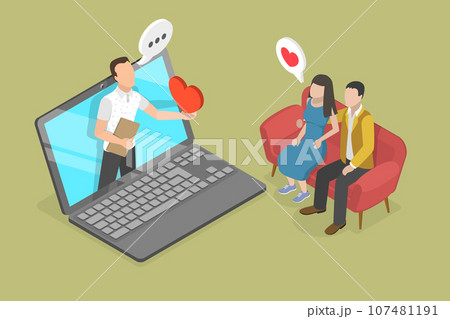 3D Isometric Flat Vector Conceptual Illustration of Family Psychologist 107481191