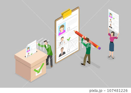 3D Isometric Flat Vector Conceptual Illustration of Democracy Election 107481226