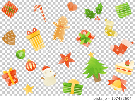 カラフルなクリスマスの背景 カラフルなクリスマスの背景 107482604