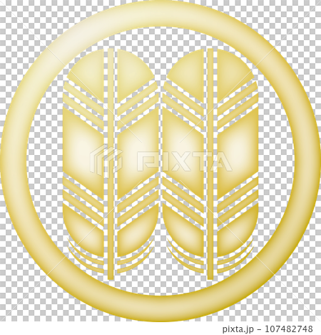 Family crest: hawk feathers in a circle [gold] 107482748
