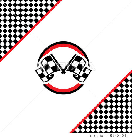 Two checkered racing linear diagonal Two checkered racing linear diagonal 107483013