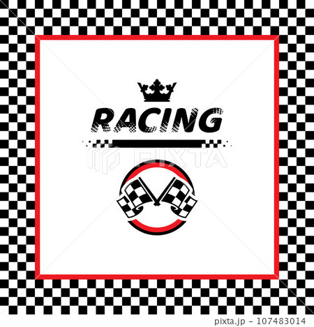 Square checkered racing linear frame 107483014