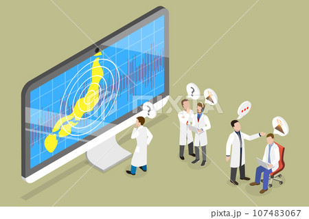 3D Isometric Flat Vector Conceptual Illustration of Seismograph 107483067
