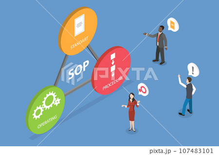 3D Isometric Flat Vector Conceptual Illustration of SOP 107483101
