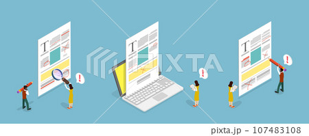 3D Isometric Flat Vector Conceptual Illustration of Proofreading and Copywriting 3D Isometric Flat Vector Conceptual Illustration of Proofreading and Copywriting 107483108