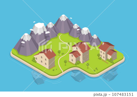 3D Isometric Flat Vector Icon of Mountain Nature 3D Isometric Flat Vector Icon of Mountain Nature 107483151