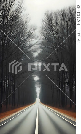 Empty street illustration  107483242