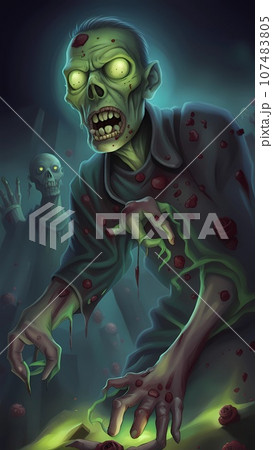 Luminous glowing zombie character design concept Luminous glowing zombie character design concept 107483805
