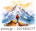 山頂に立つ登山者の感動 山頂に立つ登山者の感動 107484277