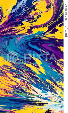 abstract background with colorful oil painted wave splash abstract background with colorful oil painted wave splash 107484632