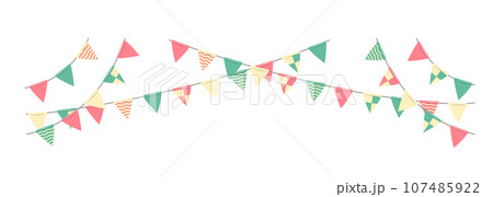 デザイン素材 / ペナントガーランド ベクターイラスト デザイン素材 / ペナントガーランド ベクターイラスト 107485922