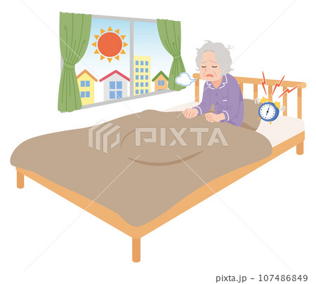 起きる　ぐったり　高齢女性 107486849