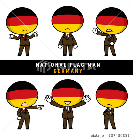 ドイツの国旗を擬人化したキャラクターセット 107486851