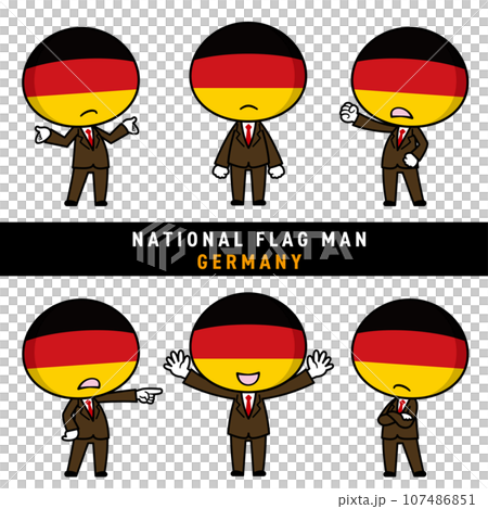 ドイツの国旗を擬人化したキャラクターセット 107486851