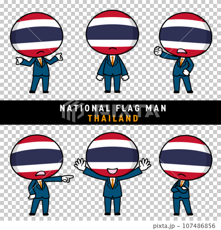 A character set that personifies the Thai flag A character set that personifies the Thai flag 107486856