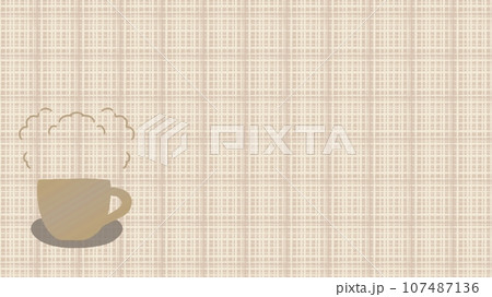 ランチョンマットに置かれたホットドリンクの背景イラスト素材【16:9】 ランチョンマットに置かれたホットドリンクの背景イラスト素材【16:9】 107487136