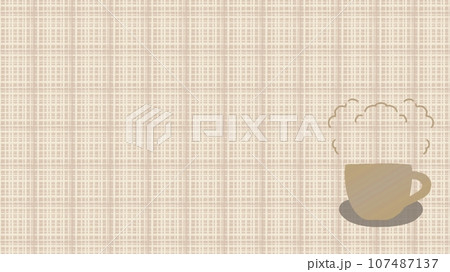 ランチョンマットに置かれたホットドリンクの背景イラスト素材【16:9】 ランチョンマットに置かれたホットドリンクの背景イラスト素材【16:9】 107487137