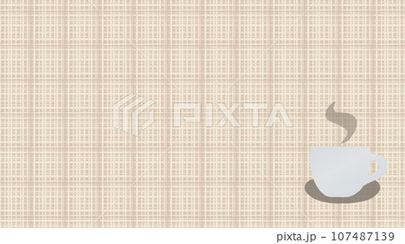 ランチョンマットに置かれたホットドリンクの背景イラスト素材【16:9】 107487139