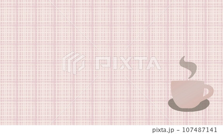 ランチョンマットに置かれたホットドリンクの背景イラスト素材【16:9】 107487141