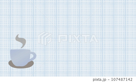 ランチョンマットに置かれたホットドリンクの背景イラスト素材【16:9】 107487142
