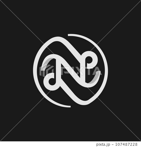 Initials letter N circle symbol 107487228