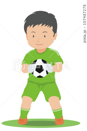ボールを掴むゴールキーパー　サッカー 107487278