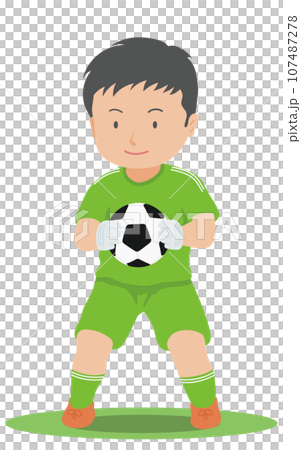 ボールを掴むゴールキーパー　サッカー 107487278