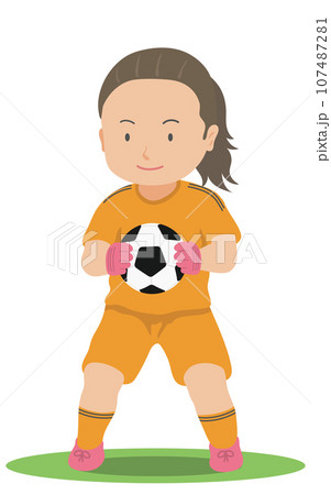 ボールを掴むゴールキーパー　サッカー　女子 107487281
