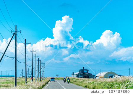 野付半島　120年後には海中に消滅の恐れ　バイク　ツーリング 107487890